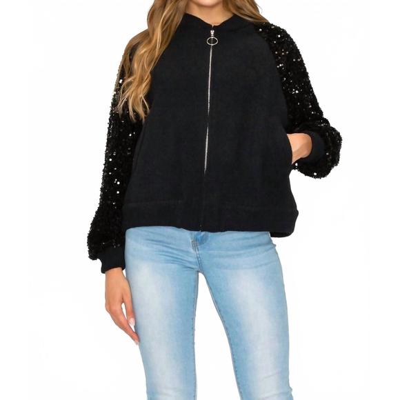 NEW JOH jeanette jacket with sequins in black - Picture 1 of 2